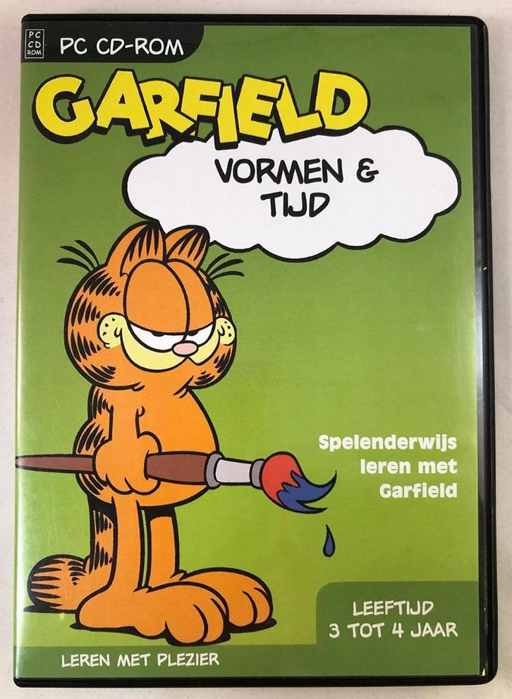 PC CD-ROM Garfield - Vormen & tijd - Spelenderwijs leren, Spelcomputers en Games, Games | Pc, Nieuw, Puzzel en Educatief, 1 speler