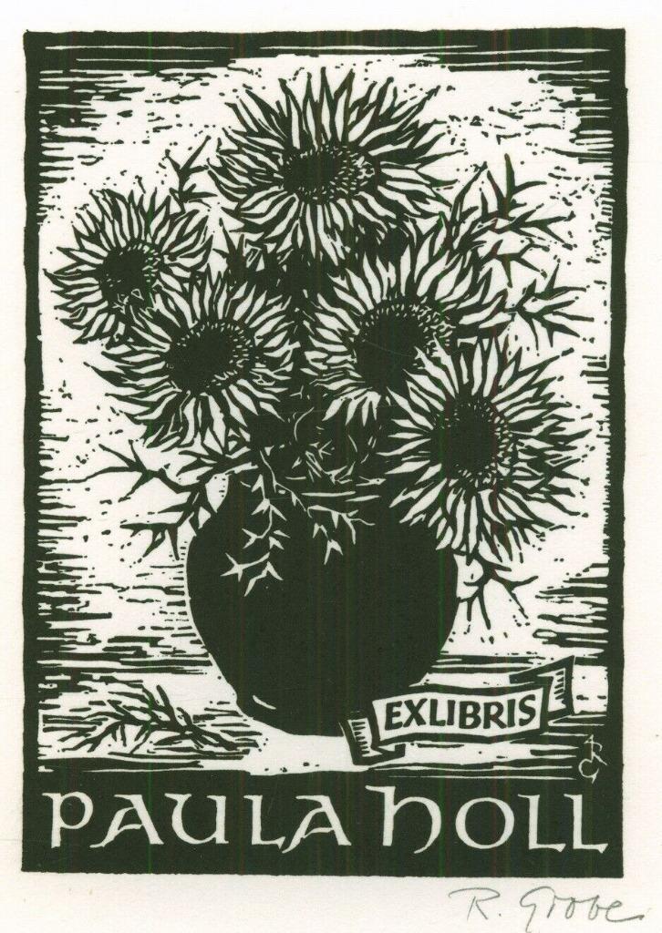 3194 Ex Libris Duitsland : Rudolf Grobe, 1973, Antiek en Kunst, Kunst | Etsen en Gravures, Verzenden