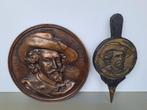 koperen plaquette Peter Paul Rubens d= 51cm leren blaasbalg, Antiek en Kunst, Antiek | Koper en Brons, Ophalen of Verzenden, Koper