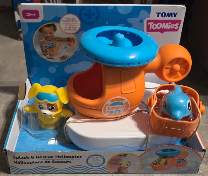 Tomy Toomies Splash & Rescue Helicopter 12m, Kinderen en Baby's, Speelgoed | Badspeelgoed, Nieuw, Ophalen of Verzenden