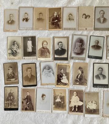 Brocante oude foto's op hard karton / Carte de visite beschikbaar voor biedingen