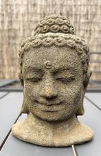 stenen buddha hoofd, Tuin en Terras, Tuinbeelden, Ophalen, Gebruikt, Steen, Boeddhabeeld