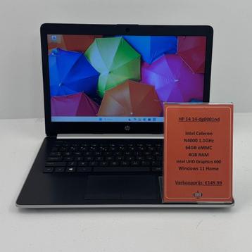 HP 14-dg0001nd Laptop | Intel Celeron 4GB RAM 64GB eMMC beschikbaar voor biedingen