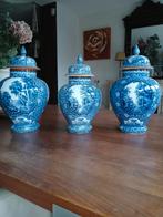 3 antieke dekselvazen villeroy en boch (flamand), Antiek en Kunst, Ophalen of Verzenden