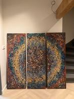 Groot 3 - luik.. action painting 150 x 150 sassy art., Huis en Inrichting, Woonaccessoires | Spiegels, Ophalen, Nieuw, Rechthoekig