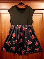 rockabilly style jurk zwart met rozen 46/48, Kleding | Dames, Zwart, Maat 46/48 (XL) of groter, Nieuw, Ophalen of Verzenden