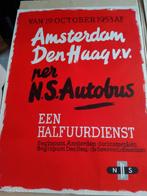 NS Autobus Affiche - Amsterdam Den Haag 1953, Rechthoekig Staand, Ophalen of Verzenden, Zo goed als nieuw, A1 t/m A3