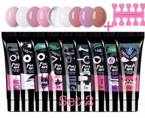 9 stuks Polygel 15ml tvoor Nagels/Nagelspullen/Nail art, Sieraden, Tassen en Uiterlijk, Uiterlijk | Cosmetica en Make-up, Nieuw