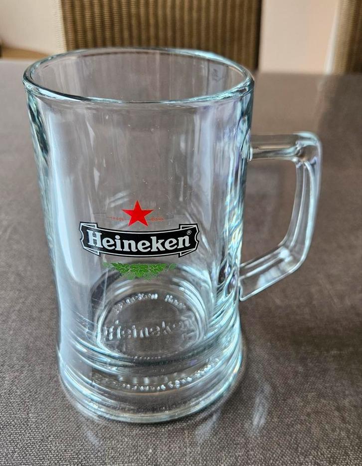6 Heineken bierpullen - verzamelaar of gezellige avond, Verzamelen, Biermerken, Gebruikt, Glas of Glazen, Ophalen of Verzenden