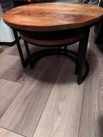 Set van 2 ronde bijzettafels - nesttafels, Ophalen, Minder dan 45 cm, Minder dan 55 cm, Gebruikt