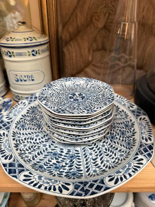 Gebakstel maastricht chinees decor, Antiek en Kunst, Antiek | Keramiek en Aardewerk, Ophalen of Verzenden
