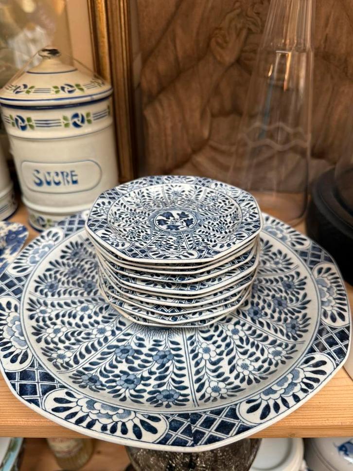 Gebakstel maastricht chinees decor, Antiek en Kunst, Antiek | Keramiek en Aardewerk, Ophalen of Verzenden