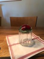 Vintage jampotje marmelade framboos acryl perpex, Huis en Inrichting, Schaal, Ophalen of Verzenden, Overige vormen, Glas