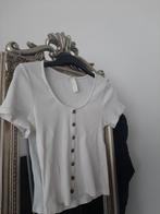 H&M witte shirt met knopen details maat S, H&M, Verzenden, Wit, Zo goed als nieuw