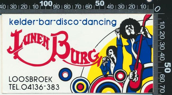 Sticker: Lunenburg - Bar Disco Dancing - Loosbroek (2), Verzamelen, Stickers, Zo goed als nieuw, Bedrijf of Vereniging, Ophalen of Verzenden