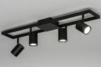 plafondlamp spots zwart 70 a 74cm of rvs wit lamp 4 lichts, Nieuw, Led, Ophalen of Verzenden, Metaal of Aluminium