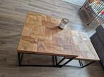 Salontafelduo - Hout & Metaal, Huis en Inrichting, Tafels | Salontafels, Ophalen, Gebruikt, 50 tot 100 cm, 50 tot 100 cm