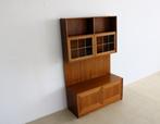 vintage wandmeubel | staand wandsysteem | jaren 60 | Zweeds, Ophalen of Verzenden, Gebruikt, Glas, Met deur(en)