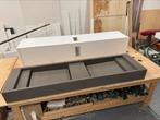 Corian dubbele wastafel Espresso 1.85 mtr, Ophalen, 150 tot 200 cm, Nieuw, Minder dan 100 cm