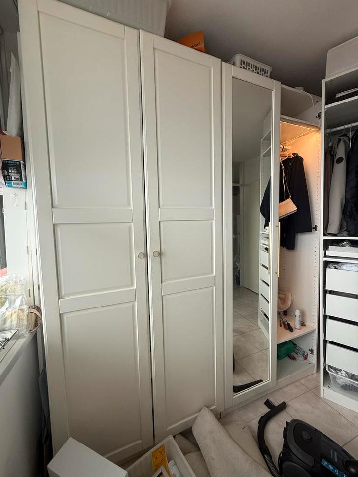 Witte Pax Ikea kledingkastdeuren en spiegeldeuren, Huis en Inrichting, Kasten | Kledingkasten, Zo goed als nieuw, 200 cm of meer