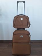Koffer, Handbagagekoffer, Trolley, met beautycase, bruin, Sieraden, Tassen en Uiterlijk, Koffers, 50 tot 60 cm, Ophalen of Verzenden