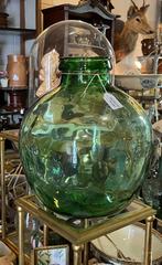 Viresa groene grote fles of vaas, Minder dan 50 cm, Groen, Glas, Gebruikt