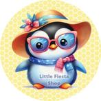 LF4017 ouwel pinguin 20x4,7cm eetbare cupcake rondjes vers, Ophalen of Verzenden, Nieuw, Cupcakes, Versiering
