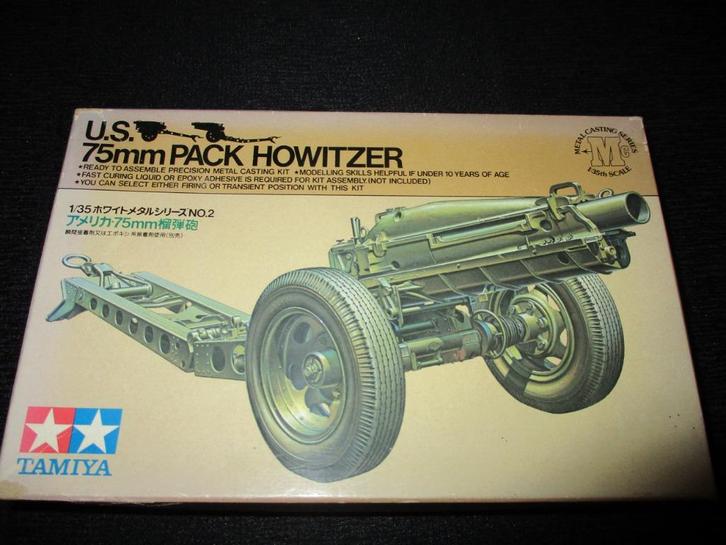 H-571,TAMIYA 1-35,NO,6502,U.S. 75mm Pack Howitzer, Hobby en Vrije tijd, Modelbouw | Figuren en Diorama's, Nieuw, 1:35 tot 1:50