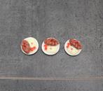 Bordje ontbijt dadels, aardbei ei miniatuur nieuw 1:12 - 1st, Ophalen of Verzenden, Nieuw, Decoratie