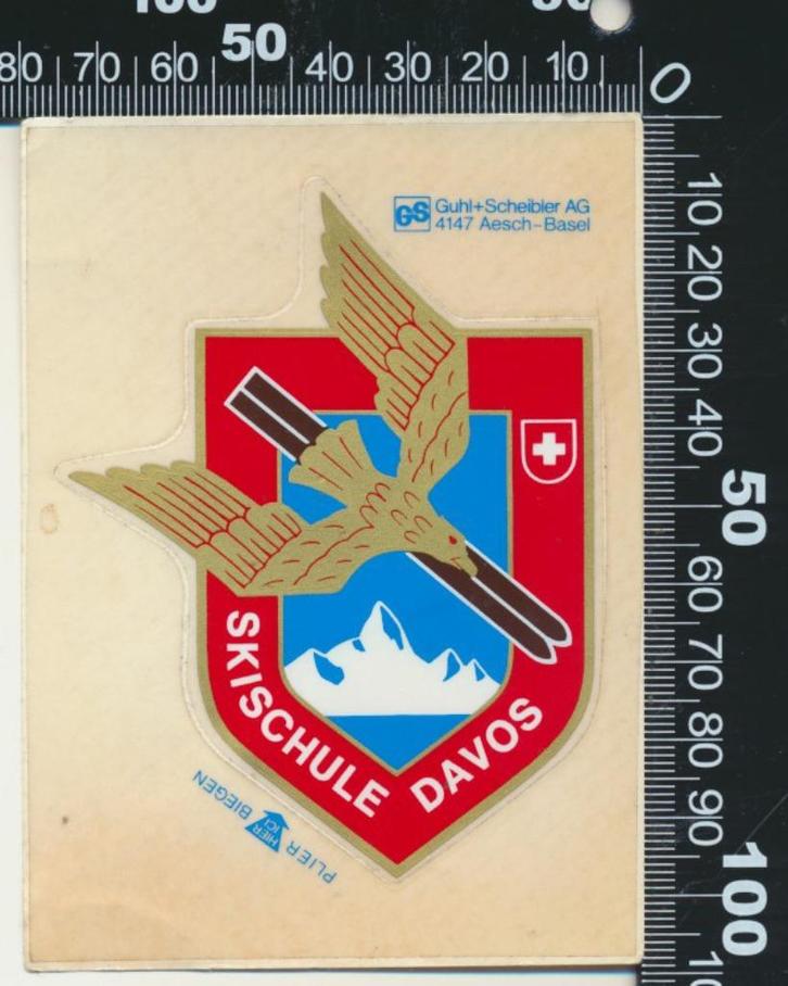 Sticker: Skischule Davos, Verzamelen, Stickers, Zo goed als nieuw, Sport, Ophalen of Verzenden