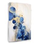 Blauwe Diepten met Gouden Accenten Glasschilderij 70x105cm +, Nieuw, Print, 100 tot 125 cm, Oorspronkelijke maker