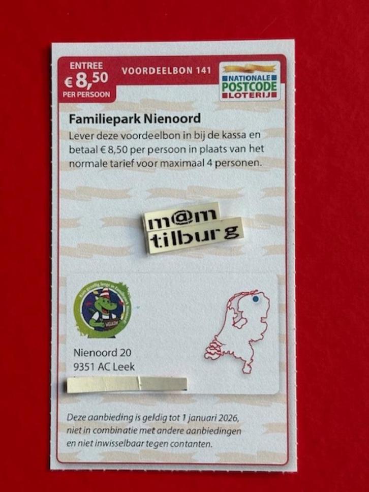 Voordeelbon 141 Familiepark Nienoord entree €8,50 p.p., Tickets en Kaartjes, Kortingen en Cadeaubonnen, Drie personen of meer