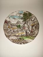 2 bordjes bruin Enoch Wedgwood oud Engels dorp set €3,-, Ophalen of Verzenden