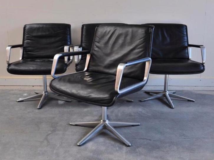 4 Retro Vintage tijdloze fauteuils Knoll Chanel Mid Century, Huis en Inrichting, Stoelen, Ophalen