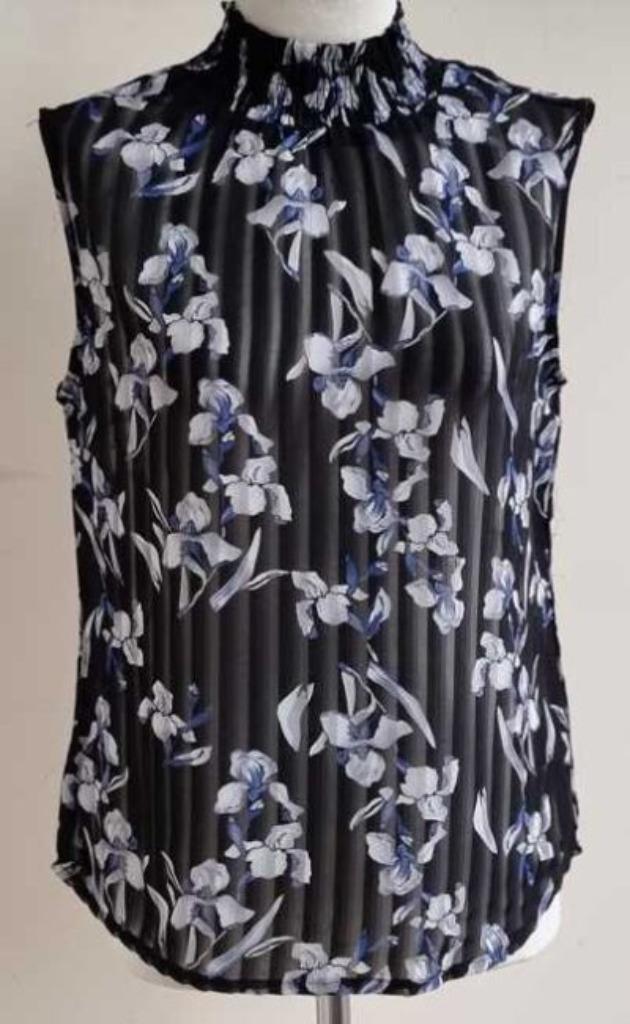 Eksept zwart gestreepte top met print mt. S, Kleding | Dames, Tops, Zo goed als nieuw, Maat 36 (S), Zwart, Zonder mouw, Ophalen of Verzenden