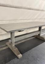 Lichtgrijze boeren tafel Hoffz, Huis en Inrichting, Ophalen, Gebruikt, 50 tot 100 cm, Teakhout