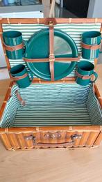 Vintage Picknickmand met Borden & Bekers, Ophalen of Verzenden, Gebruikt, Zonder inhoud