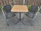 Bistro tuin setje 2 stoelen en tafeltje, Tuin en Terras, Gebruikt, Aluminium, Tuinset, Eettafel