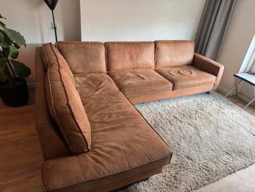 Cognac bank, complete zithoek, Huis en Inrichting, Banken | Complete zithoeken, Gebruikt, Ophalen