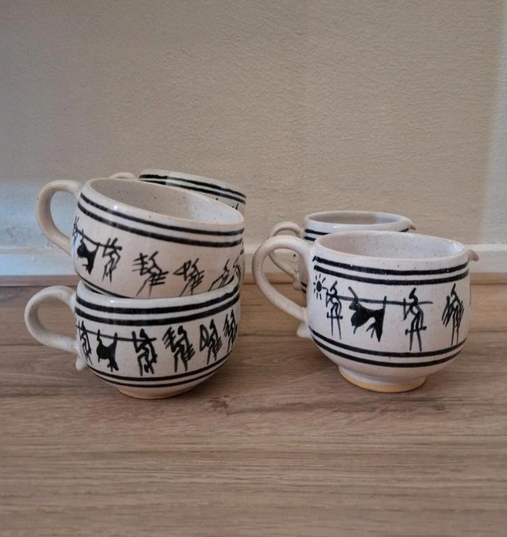 Mzilikazi Arts set - Zimbabwe, Huis en Inrichting, Keuken | Servies, Gebruikt, Kop(pen) en/of Schotel(s), Overige stijlen, Keramiek