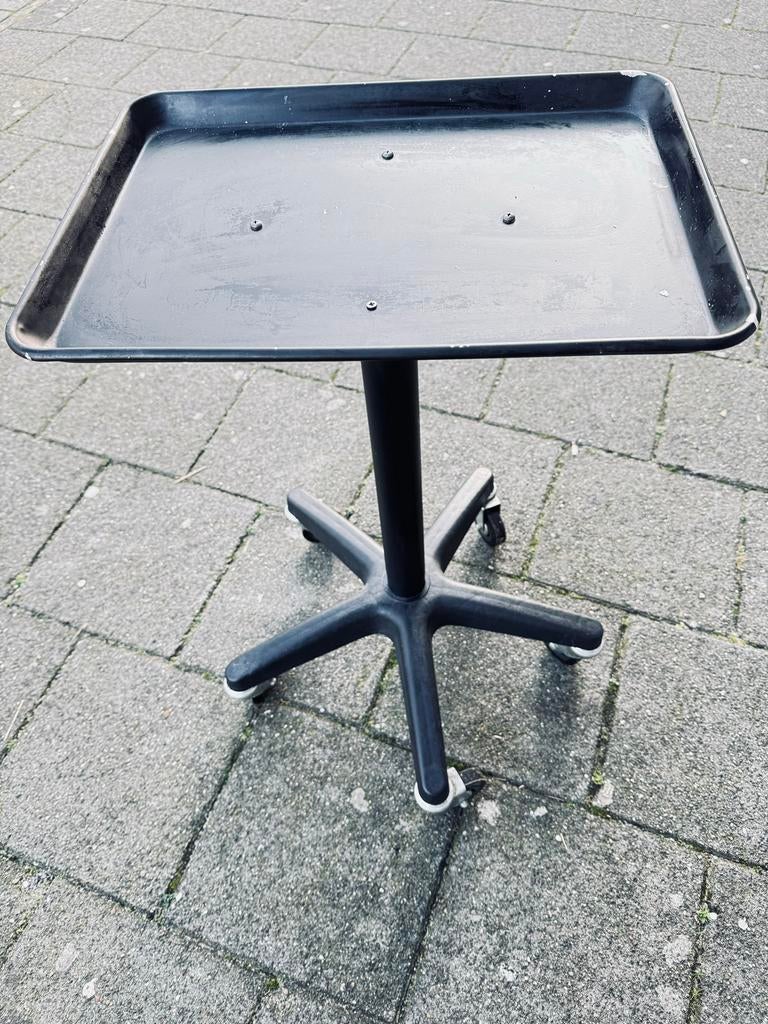 Zwart Dienblad op Wielen - Vintage Stijl, Ophalen, Gebruikt, Vierkant, Metaal