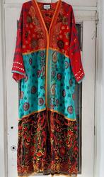 Kimono geborduurd,   rood turquoise, Kleding | Dames, Nieuw, Ophalen of Verzenden, Onder de knie, Rood