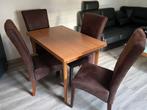Tafel met vier stoelen, Ophalen, Gebruikt, 100 tot 150 cm, 50 tot 100 cm