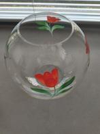 Vintage lazen vaas met beschildering, Antiek en Kunst, Ophalen