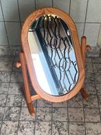 Vintage grenen kaptafel spiegel 1970 boho japandi, Huis en Inrichting, Woonaccessoires | Spiegels, Ophalen, Minder dan 50 cm, Gebruikt
