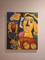 Schilderij gebaseerd op Femme a l'oiseau jaune 97 Corneille, Ophalen of Verzenden