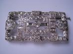 PLATINA ART DECO BROCHE / HANGER  m. DIAMANT, Overige materialen, Gebruikt, Overige voorstellingen, Verzenden