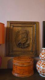 Antiek Eiken Paneel met Fazant Houtsnijwerk, Antiek en Kunst, Kunst | Beelden en Houtsnijwerken, Ophalen of Verzenden