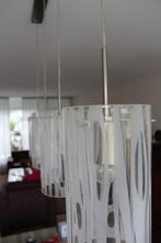Eettafel lampenset, Huis en Inrichting, Lampen | Hanglampen, Zo goed als nieuw, Ophalen, 75 cm of meer, Glas