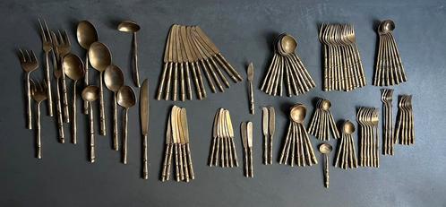 12p bestekset vibtage brass bamboe, Sieraden, Tassen en Uiterlijk, Piercings, Gebruikt, Staal, Verzenden